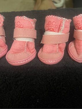 Dog Pink Velcro Booties - Brand
